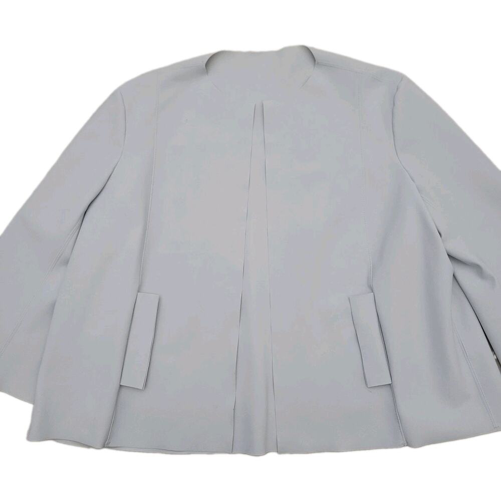Maria Pinto collarless open-front cape jacket Raw Edge XL